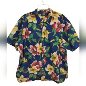 Polo by Ralph Lauren Navy Floral Hawaiian Shirt